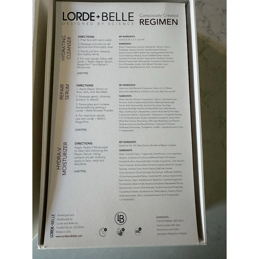 Lorde‎ + Belle 3 Piece Anti Aging Skin Care Regimen NEW NIB MSRP $199